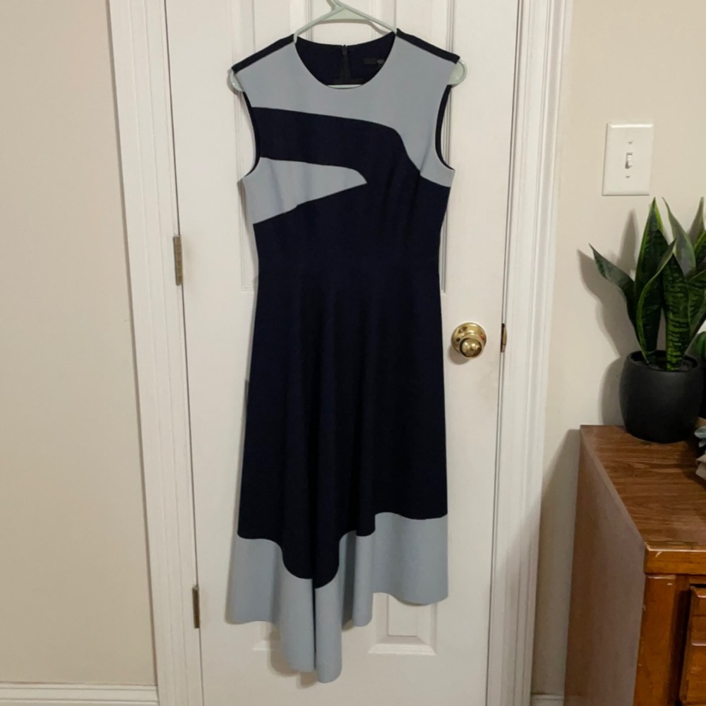 Tibi wool asymmetrical midi dress size 2 Blue